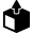 Delivery box symbol with up arrow