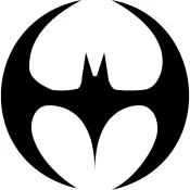 Bat silhouette black shape with wings forming a circle