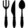 Fork, knife and spoon utensils
