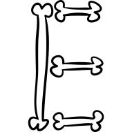 骨头的字母E概述了万圣节的排版