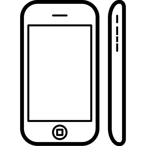 正面和侧面电话视图