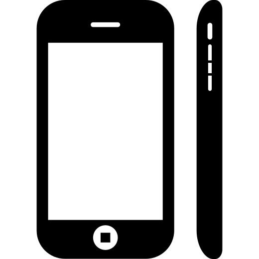 正面和侧面电话视图