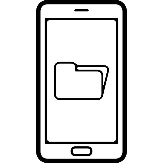 Folder symbol on phone screen