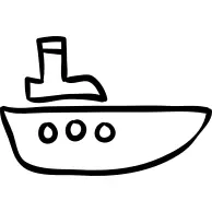 Boat hand drawn outline