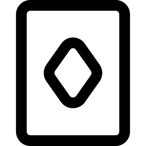 Playing card outline with diamond rhomb