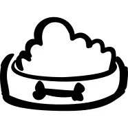 Pet food plate hand drawn outline