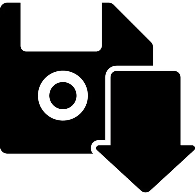 Diskette download symbol