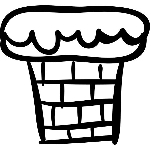 Snowy chimney top