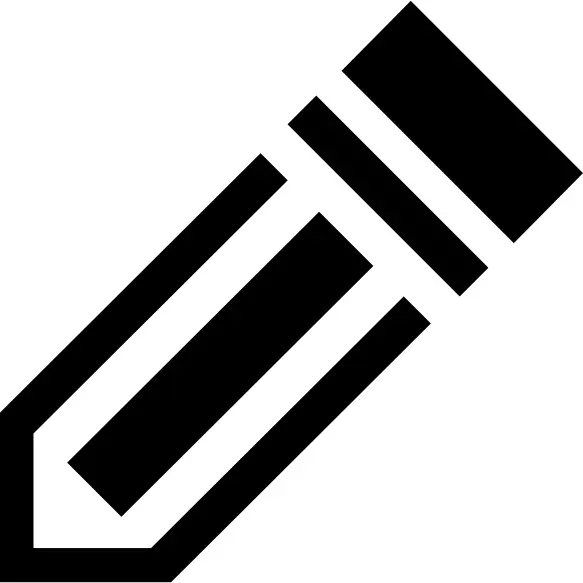 Pencil striped diagonal symbol for interface writing tool