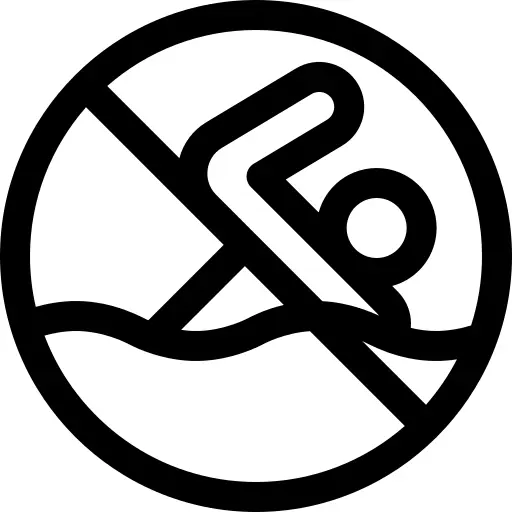 No swimming