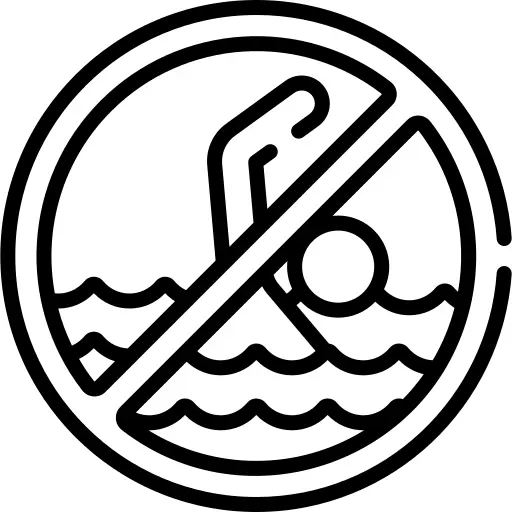 No swimming