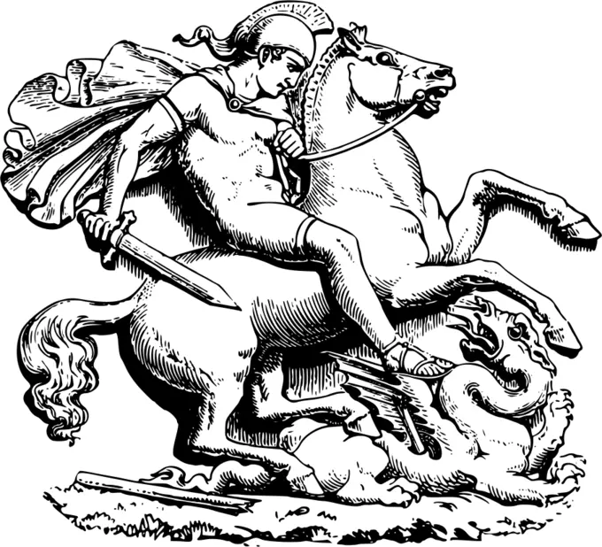 Slaying the dragon vector image