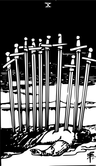 Ten of swords occult card