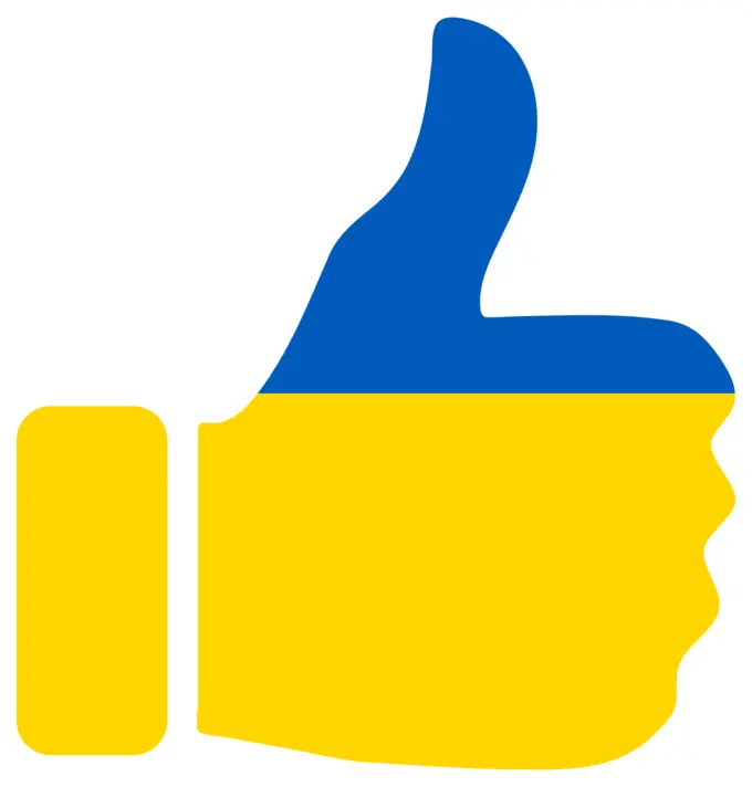 Thumbs up and Ukrainian symbol