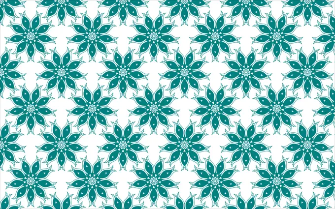 Seamless green flowers pattern