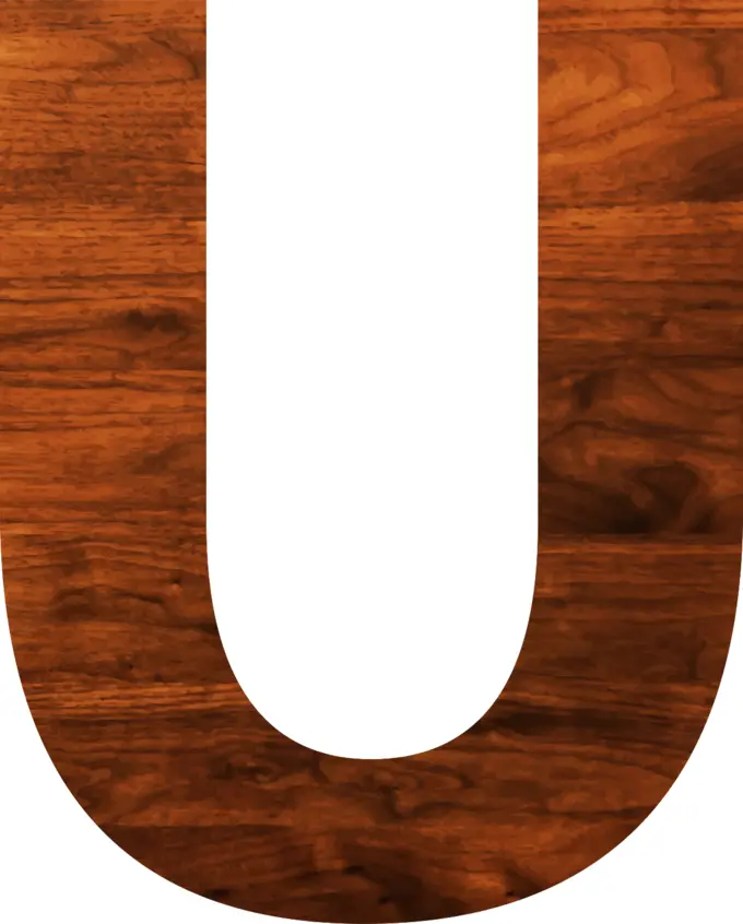 Wooden letter U