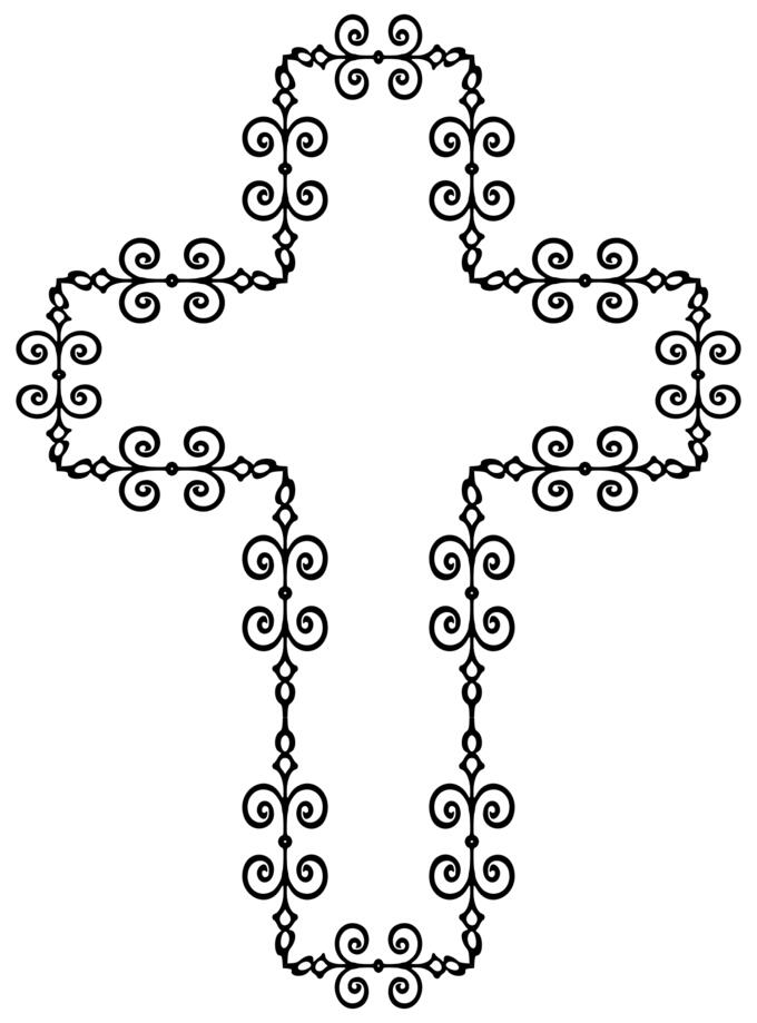 Flourish cross vector image