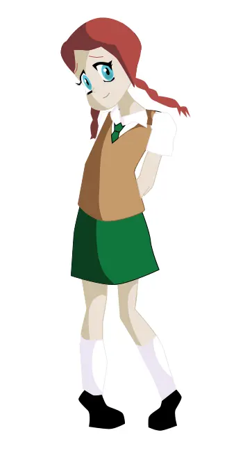 Shy girl cartoon image