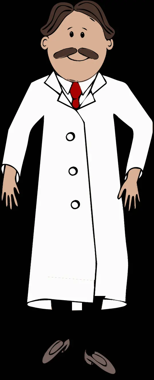 Scientist with mustache