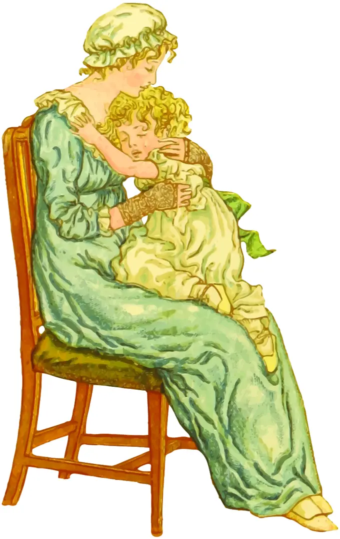 Mother and child in vintage style