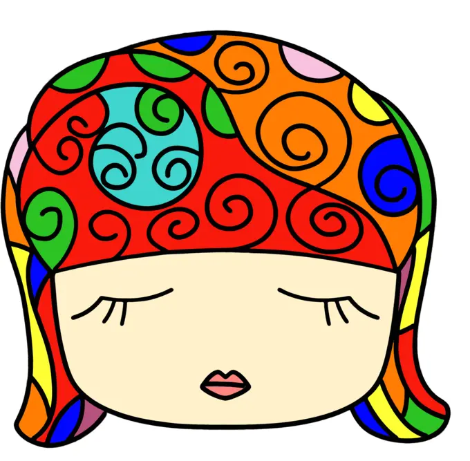 Colorful girl's face