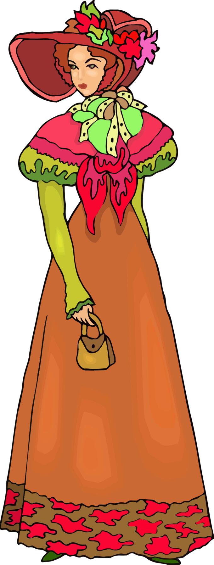 Fancy lady in brown