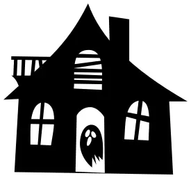Haunted house silhouette image