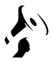 Megaphone and hand silhouette