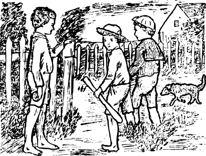 Boys playing baseball