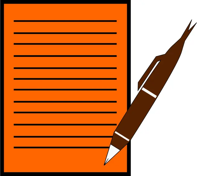 Paper and pen symbol