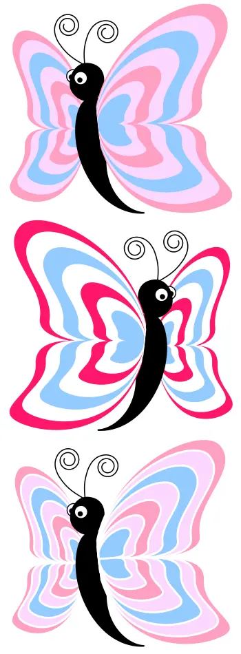 Pink cartoon butterfly