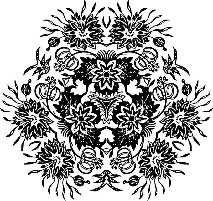 Floral ornament graphic element