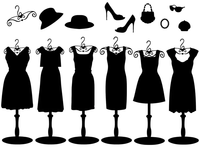 Black dresses and accessories