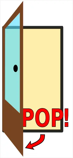Pop door sign
