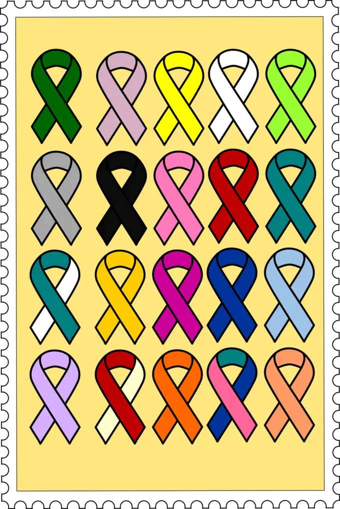 Cancer ribbons stamp