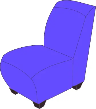 Blue armless chair