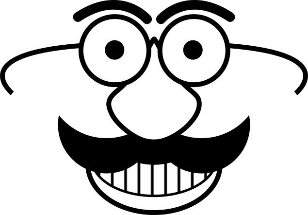 Silly face with moustache