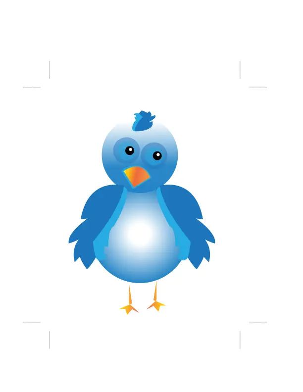 Cartoon style blue bird created image
