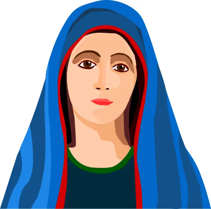 Blessed Virgin Mary portrait vector image