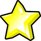 Image of bright yellow star with bevel.