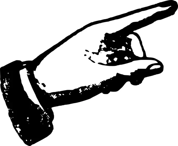 Vector clip art of photocopied hand pointing out