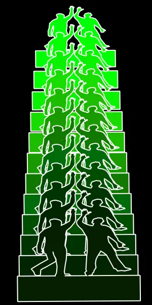 Vector drawing of high five green remix