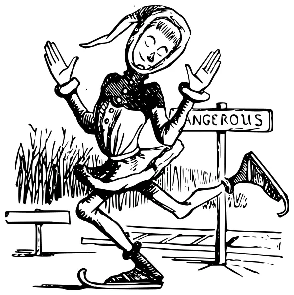 Vector image of medieval skating