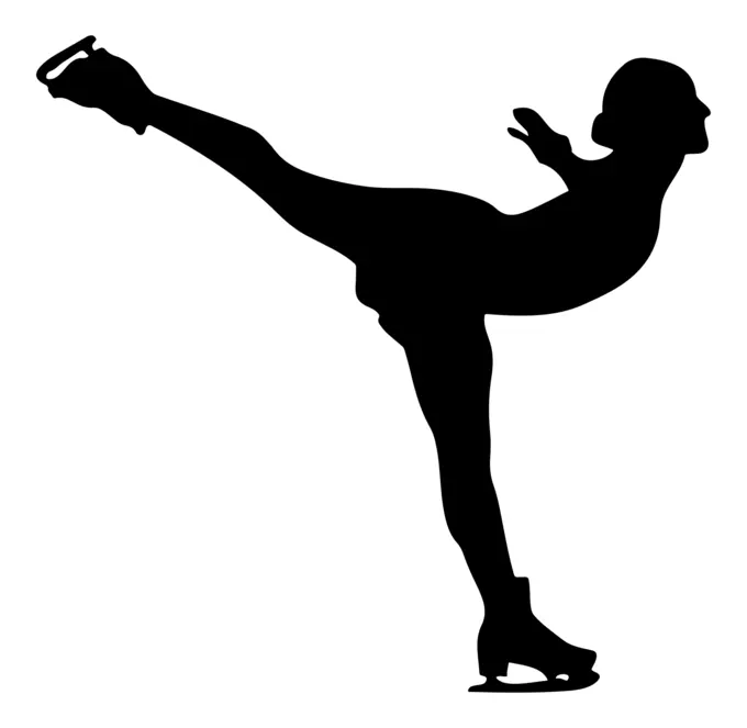 Ice skater silhouette vector clip art