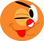 Vector clip art of smiley clown winking
