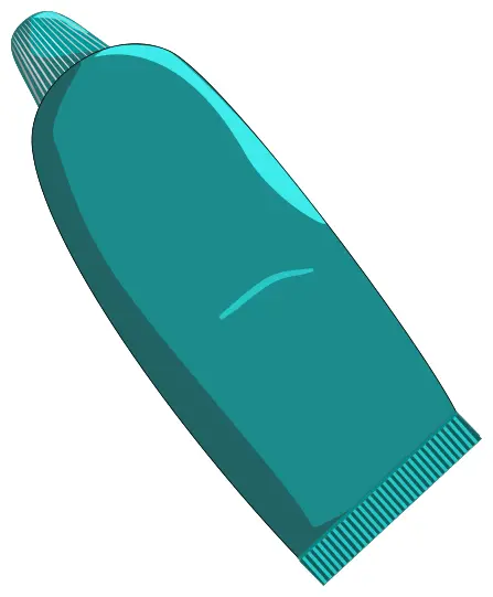 Vector graphics of toothpaste in turquoise tube