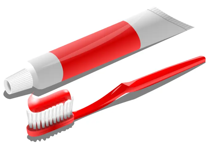 Toothbrush with toothpaste tube vector clip art