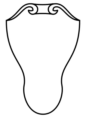 Contour vector image of a shield