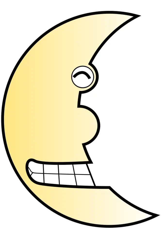 Vector image of smiling half moon