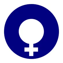 Vector graphics of thick blue circle gender symbol
